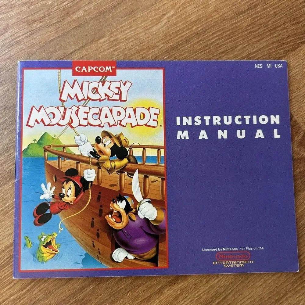 Disney Mickey Mousecapade Nintendo Nes Manual Only No Game